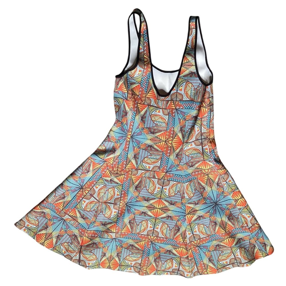 Clover Canyon Skater‎ Dress Womens Small Multicolor Good Geometric Neoprene USA - Picture 4 of 8